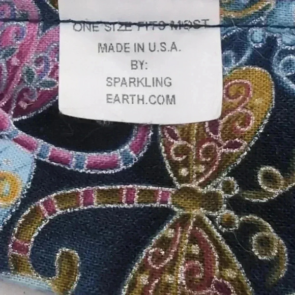 Sparkling Earth Scrub Cap blue paisley dragon flies one size - Picture 4 of 6